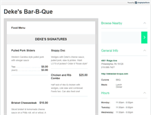 Tablet Screenshot of dekesbar-b-que.com
